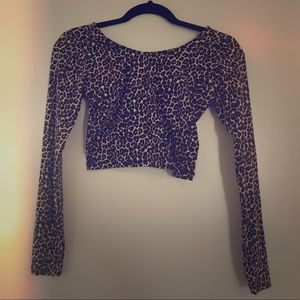 American Apparel cheetah crop long sleeve top